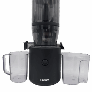 Hurom H320N Slow Juicer with two containers on a white background